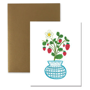 Strawberry Plant Blank Card