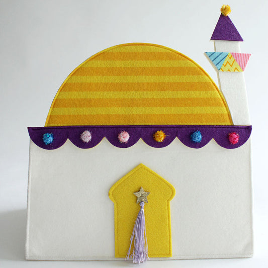 Ramadan Basket in the shape of a mosque, available to shop at Hello Holy Days for Ramadan